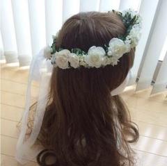 花かんむり 白♡葉っぱ 小花ミックス - メルカリ