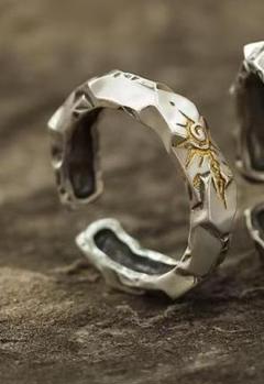 Silver925 金刻印叩き打ちリング