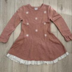 ニットワンピース　ピンク　フリル　110くらい　TAHARI