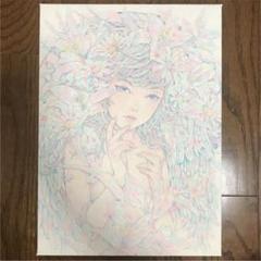 ★木村智博「密かに」アクリルガッシュ 色鉛筆 鉛筆 額付き ☆木村智博「密かに」アクリルガッシュ 色鉛筆 鉛筆 額付き
