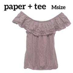 paper + tee オフショルダー トップス M ピンク トップス 夏