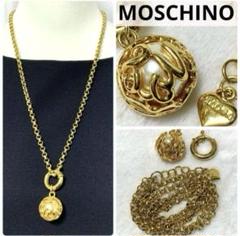 VINTAGE MOSCHINO 胡桃 パール ゴールド ロングネックレス