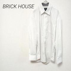 BRICK HOUSE ストライプ長袖シャツ Mサイズサラサラした生地　オフィス