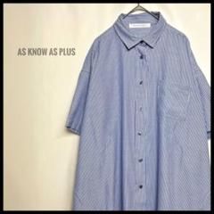AS KNOW AS PLUS オーバーサイズ ストライプシャツ テック系