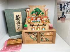 20点限定品!奈良 一刀彫 川口神泉 雛壇 五段雛人形 小さな雛人形 十五人揃