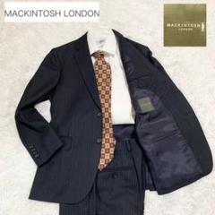 極美品 【マッキントッシュロンドン】 セットアップスーツ ブラックストライプ S 極美品 【マッキントッシュロンドン】 セットアップスーツ