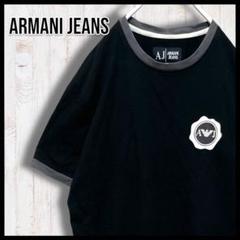 【人気☆リンガー】ARMANI JEANS アルマーニジーンズ Tシャツ 黒／灰