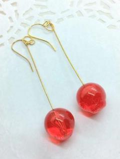 お洒落　さくらんぼ　ピアス　レジン　ハンドメイド　ピアス　イヤリング　アクセ　夏