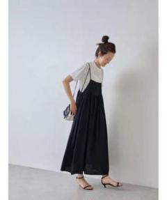 美品★BEARDSLEY　刺繍　シアサッカー サロペットスカート ワンピース 美品☆BEARDSLEY 刺繍 シアサッカー サロペットスカート