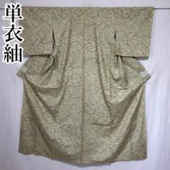 KU1218 単衣 紬 身丈154.5cm 正絹 単衣着物