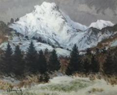 油彩画 「赤岳」F15 1989 絵画 油絵 油彩画 「赤岳」F15 1989 絵画 油絵 - メルカリ