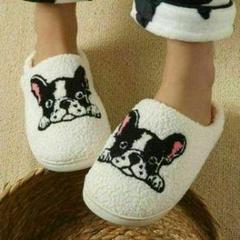 フレンチブルドッグ刺繍スリッパ