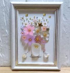 ピンクのお花と小鳥たち＊シーグラスアート - メルカリ