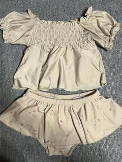 ベージュ セパレート水着 女の子　110cm