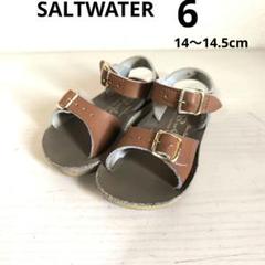 SALTWater　ソルトウォーター　ブラウン 2ストラップサンダル　6