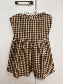 PETIT BATEAU チェック柄 ノースリーブワンピース 36m/95cm