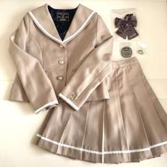 【美品】ピンクラテ セーラーカラージャケット スカート ベージュ 卒服 165 入卒・セレモニー・卒服】セーラーカラージャケット[品番