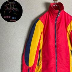 ✮ナイロンジャケット　ヴィンテージ　ドイツ製　派手　個性的　ロゴ引手　L✮