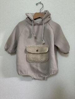 bebeholic べべホリック フード付きベージュロンパース 韓国子供服