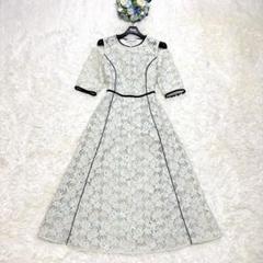 極美品✨️CELFORD フラワーレースプリントワンピース 花柄 ミント 36 S