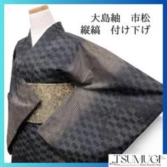 付け下げ　紬　カラフル　横縞　グラデーション　お洒落　着物　032a d 付け下げ 紬 カラフル 横縞 グラデーション お洒落 着物 032a d