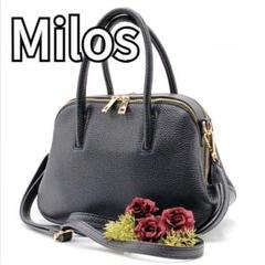 Milos イタリア製 美品 高級感あふれる2WAYブラックレザーハンドバッグ 2025年最新】milosの人気アイテム - メルカリ
