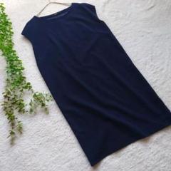 【COMME CA ISM】コムサイズム 濃紺 ノースリーブワンピース Ｌサイズ