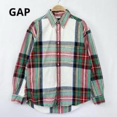 GAP オールド ギャップ 総柄 コットン チェック 長袖 BDシャツ S24