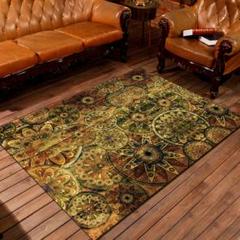 上品★100x140cm★長方形ラグ 洗えるラグ 滑り止め付 カーペット
