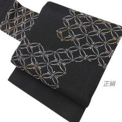 美品 幾何学模様 黒色 金糸 全通 正絹 薄物 夏用 絽 紗 袋帯 79 2025年最新】夏帯 黒の人気アイテム - メルカリ