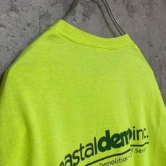 古着 企業系 アメリカ輸入 両面プリント Tシャツ 半袖 XLサイズ 蛍光色