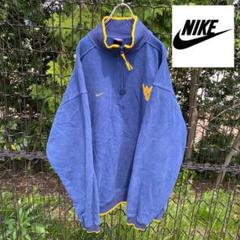 【希少】NIKE ハーフジップスウェット 90s 刺繍ロゴ ビッグシュリエット