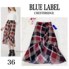 極美品　ブルーレーベルクレストブリッジ　プリーツ　巻きスカート　赤チェック　36 BLUELABEL CREAST BRIGE プリーツスカート 36 チェック - メルカリ