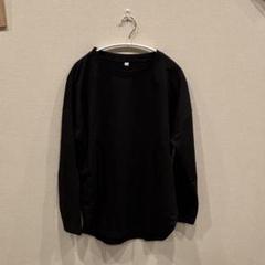 黒の長袖Tシャツ XLサイズ レディース 無地 シンプル 体型カバー