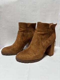 ☆ドイツ発*BERSHKA*新作*ワイドレッグヒールブーツ/BROWN☆ EVOL/イーボル】 スクエアブロックヒールロングブーツ IT9854