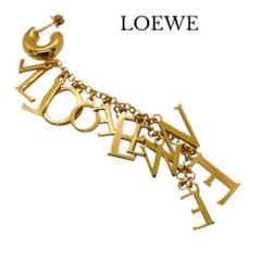 LOEWE ロエベ ピアス レタリング ロゴ チェーン 片耳 ゴールド