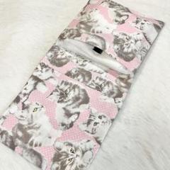 サニタリーケース 子猫 ピンク ドット S8234