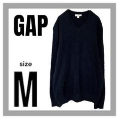 GAP ギャップ　長袖トップス【M】ブラック黒　Ｖネック　カジュアル　無地　秋冬