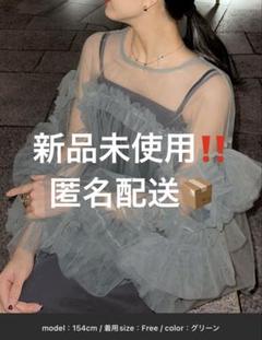 大人気⭐︎ANDRESDアンドレスド　ニアナ　ベージュ　チュールフリルブラウス 大人気⭐︎ANDRESDアンドレスド ニアナ ベージュ チュールフリル