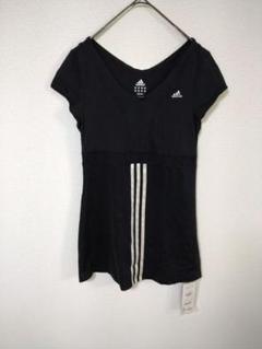 アディダス　adidas　チュニック　ミニワンピース　レディースM　黒色　ロゴ入のサムネイル