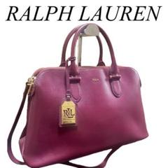 【美品】ラルフローレン ショルダーバッグ レザー ゴールドタグ 2way