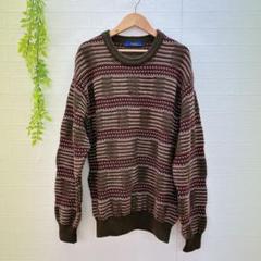【エスペディーバ】 ボーダーニット ニットプルオーバー 長袖 M ユニセックス