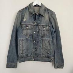 D&G メンズダメージGジャンXS LUXSTYLE デニムジャケット gジャン ヴィンテージ加工ダメージ