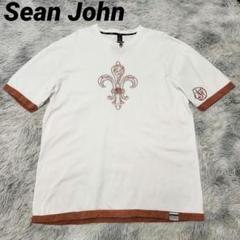 Sean John ショーンジョン フレア刺繍ロゴ トリムTシャツ リンガーTシのサムネイル