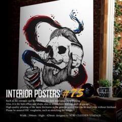 ハードなSKULLxBARBERデザインがクールなアートポスター