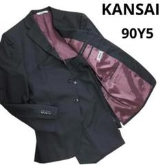 KANSAI セットアップスーツ　ブラック　ストライプ　クリーニング済