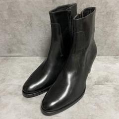 新品未使用　銀座かねまつ　ショートブーツ　黒　デパート購入 全天候OK！銀座かねまつのブラックショートブーツ