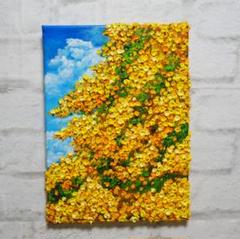 油絵 油彩 油彩画 絵 絵画【青空のミモザ】F4号 - メルカリ