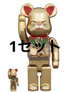 BE@RBRICK 招き猫 小判 開運 金メッキ 100％ & 400％のサムネイル