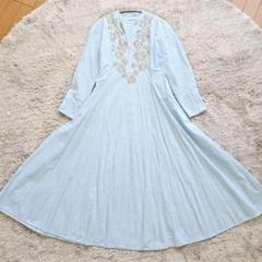 ヌキテパ コットン ポプリン ザリ刺繍 ロング ワンピース